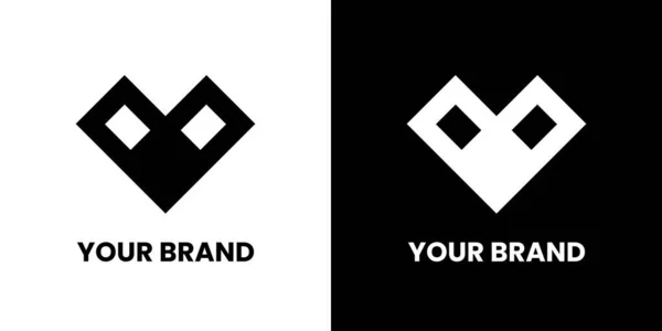Logo Minimalista Design Vector Lettera Triangolo Astratto Logo Nero Bianco — Vettoriale Stock