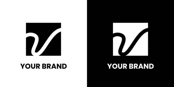 Minimalista Logo Design Vector List Abstrakcyjny Trójkąt Logo Czarny Biały — Wektor stockowy