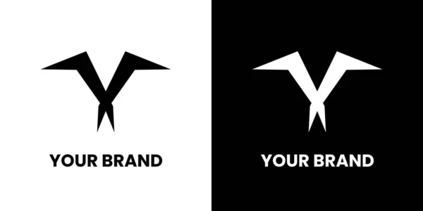 Minimalista Logo Design Vector List Abstrakcyjny Trójkąt Logo Czarny Biały — Wektor stockowy