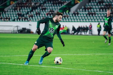 Wolfsburg, Almanya, 12 Aralık 2019: Renato Steffen, VfL Wolfsburg ile AS Saint-Etienne arasında oynanan UEFA Avrupa Ligi karşılaşmasında.