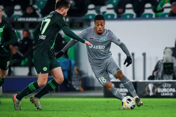Wolfsburg, Germany, December 12, 2019:Arnaud Nordin in action during the UEFA Europa League match between VfL Wolfsburg and AS Saint-Etienne