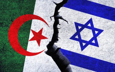 İsrail ve Lübnan bayrakları birlikte. Lübnan ve İsrail ilişkileri, çatışma, savaş krizi, ekonomi konsepti. İsrail Lübnan 'a Karşı