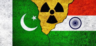 Pakistan, Hindistan ve radyasyon sembolleri bir arada. Pakistan ve Hindistan Nükleer Anlaşma, Tehdit, Anlaşma, Gerilim Konsepti