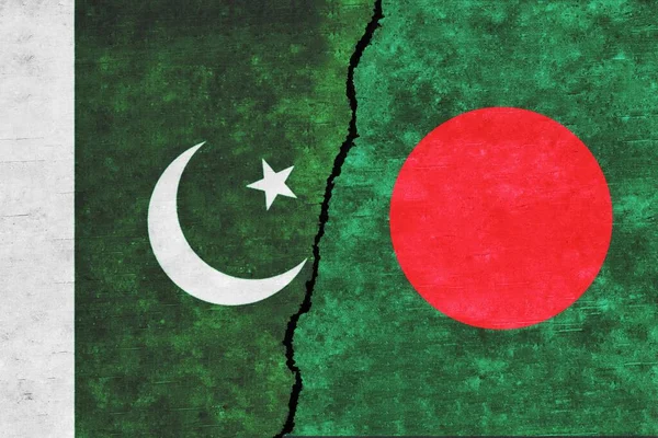 Pakistán Bangladesh Banderas Juntos Bangladesh Pakistán Relación Conflicto Crisis Guerra — Foto de Stock