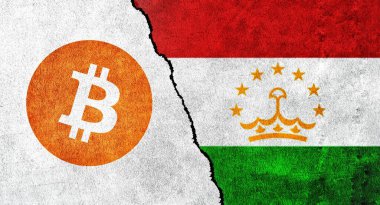 Kırık bir duvarda Bitcoin ve İsveç bayrağı. İsveç Bitcoin yasaklı, yasal değil, yığın, yasa dışı, kripto para birimi kavramı için engelleme teknolojisi