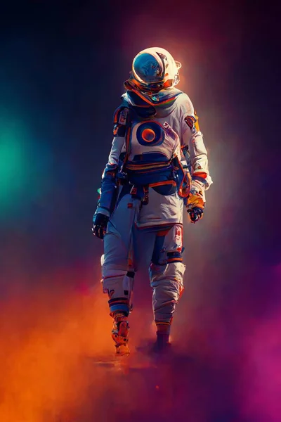 Astronaut Space Colorful Backgroung High Quality Photo — Stock Fotó