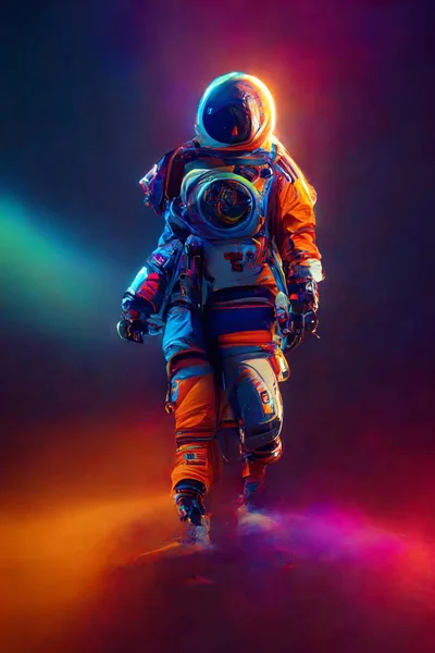 Astronaut Space Colorful Backgroung High Quality Photo — 图库照片
