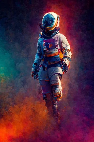 Astronaut Space Colorful Backgroung High Quality Photo — Foto de Stock