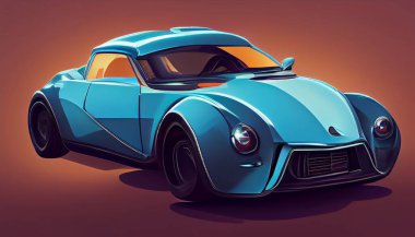 modern car illustration on brown background. High quality illustration