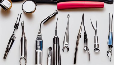 Dentist tools on white background. High quality illustration