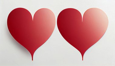 two red hearts on white background. High quality illustration