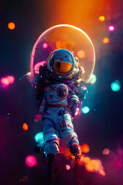 Astronaut Space Colorful Backgroung High Quality Photo — Stockfoto