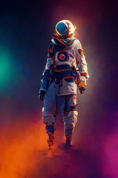 Astronaut Space Colorful Backgroung High Quality Photo —  Fotos de Stock