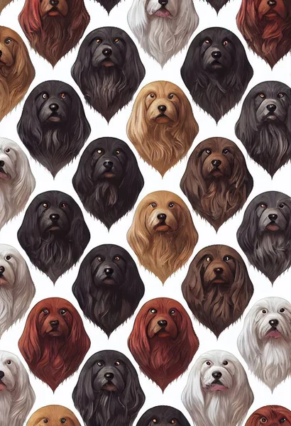 Various breeds of dogs seamless pattern. High quality illustration
