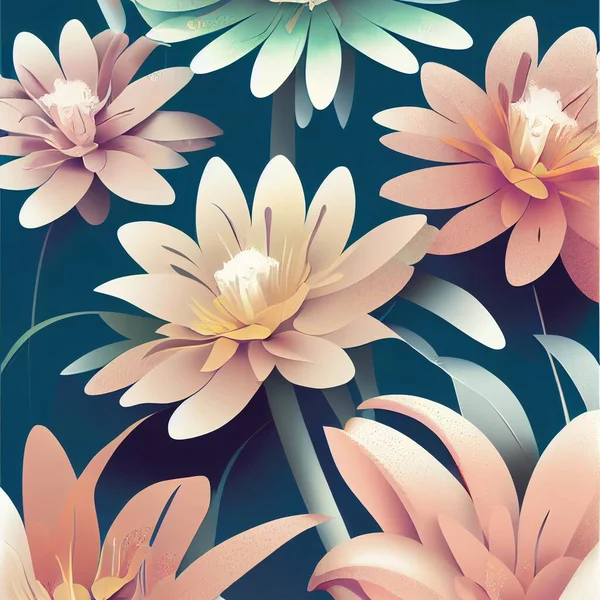 Fiore Colori Tenui Sfondo Illustrazione Alta Qualità — Foto Stock