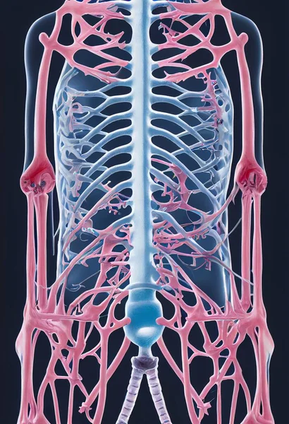 Model Kerangka Yang Sangat Rinci Konsep Anatomi Ilustrasi Ilustrasi Berkualitas — Stok Foto