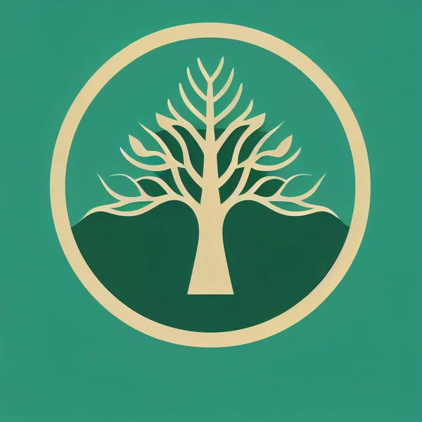 Illustration Plate Logo Cercle Arbres Illustration Haute Qualité — Photo