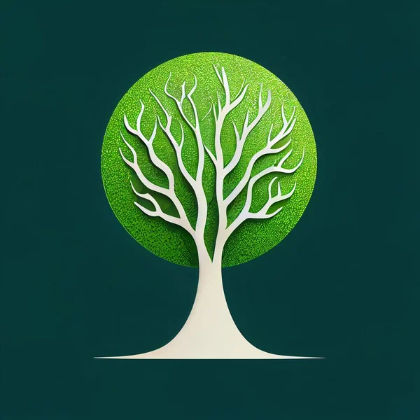 flat illustration of tree circle logo. High quality illustration