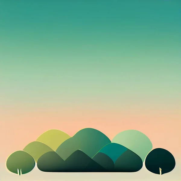 Flat cartoon style trees illustration . High quality illustration