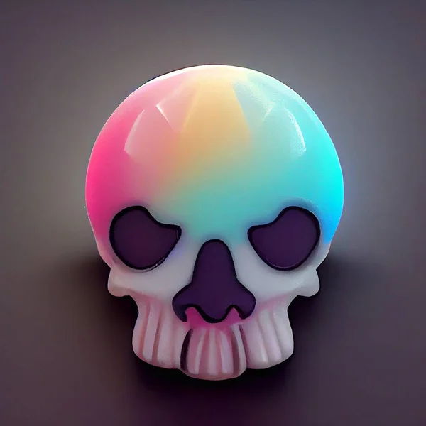 Colorful Illuminated Skull Pop Art Design Illustration High Quality Illustration — Stock Photo, Image