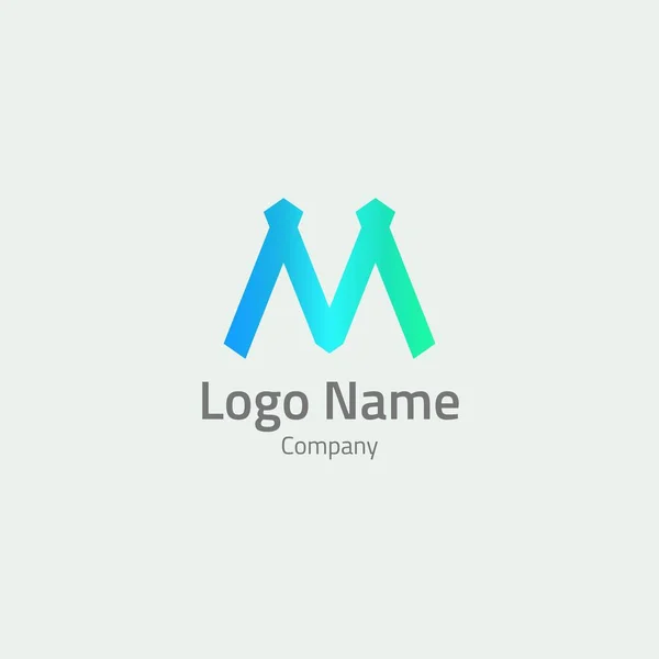 Simple Letter Logo Blue Gradient Color — Vector de stock