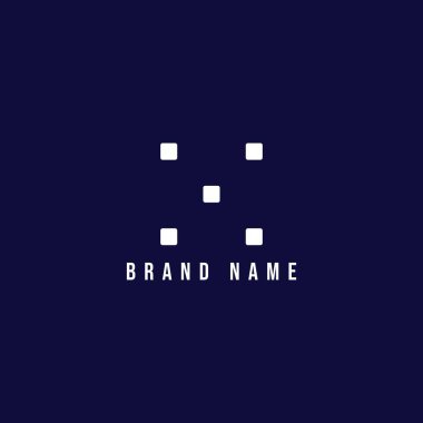 Harf ve pikselleri oluşturan karelerle birleştirilmiş bir logo.