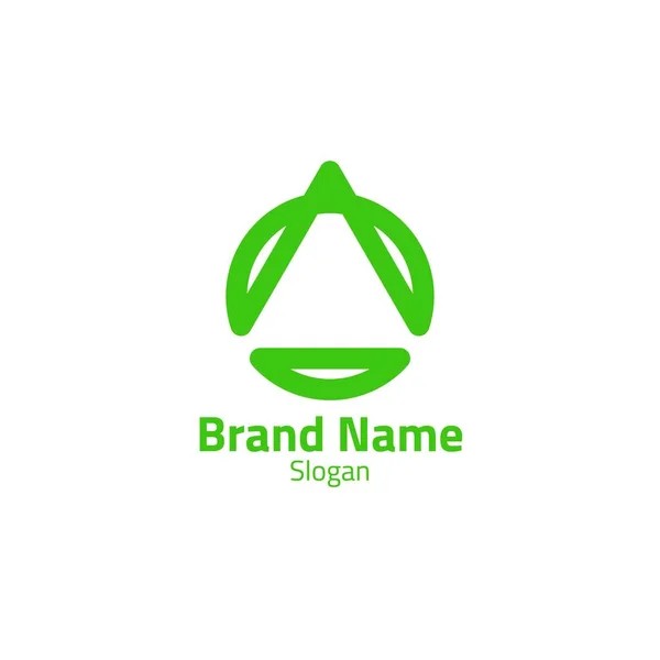 Logo Abstracto Verde Una Mezcla Triángulos Círculos — Vector de stock