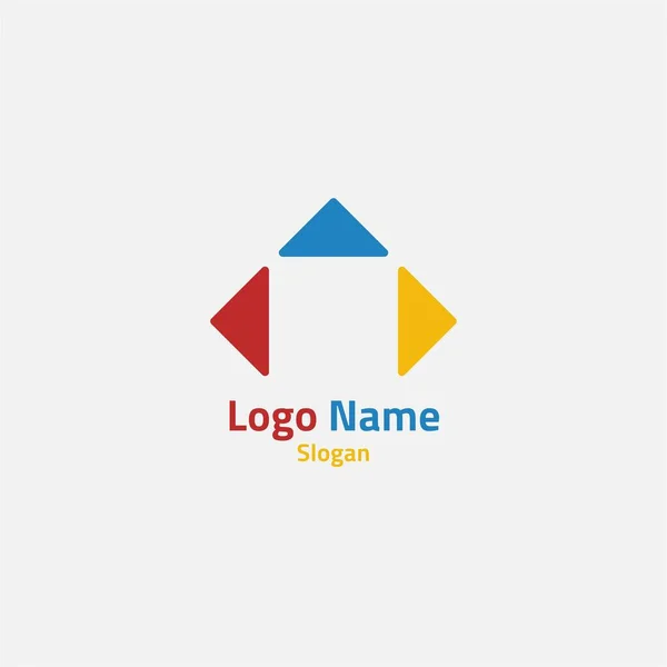 Logo Kombination Aus Drei Dreiecken Mit Drei Farben — Stockvektor