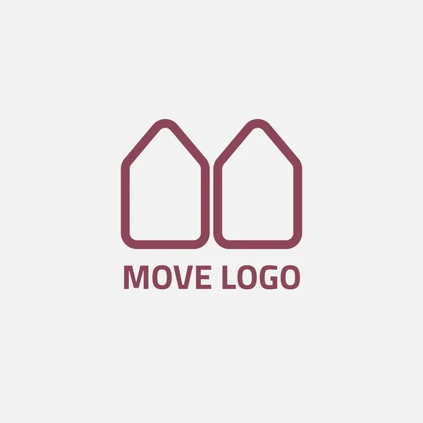 Логотип Двух Пятиугольников Выстроился Ряд Сформировать Здание Буквы — стоковый вектор