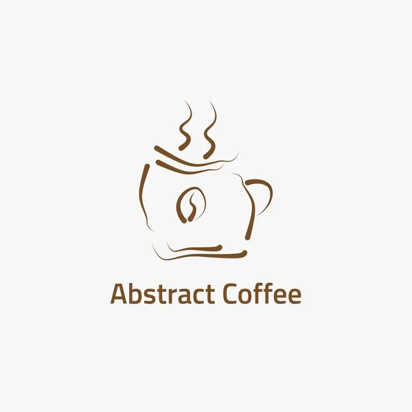 Abstraktes Logo Einer Tasse Heißen Kaffees — Stockvektor