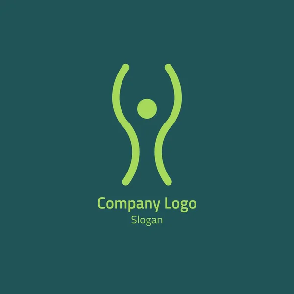Логотип Зеленої Лінії Нагадує Людей — стоковий вектор