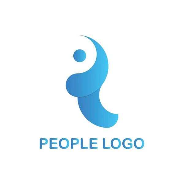Logotipo Abstracto Que Parece Una Persona Azul — Vector de stock