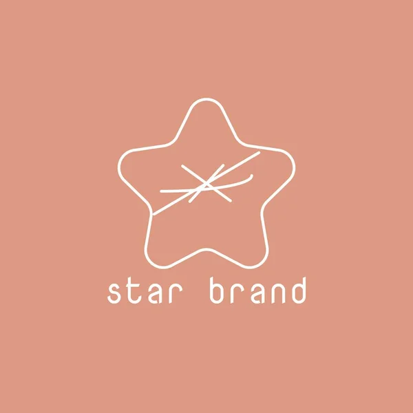Streszczenie Logo Gwiazdy Prostymi Liniami — Wektor stockowy
