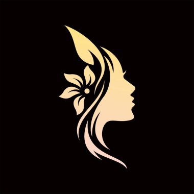 Spa sağlık primi kız logo vektör yogası, cilt bakımı, nilüfer çiçeği, kızsal, kadınsı