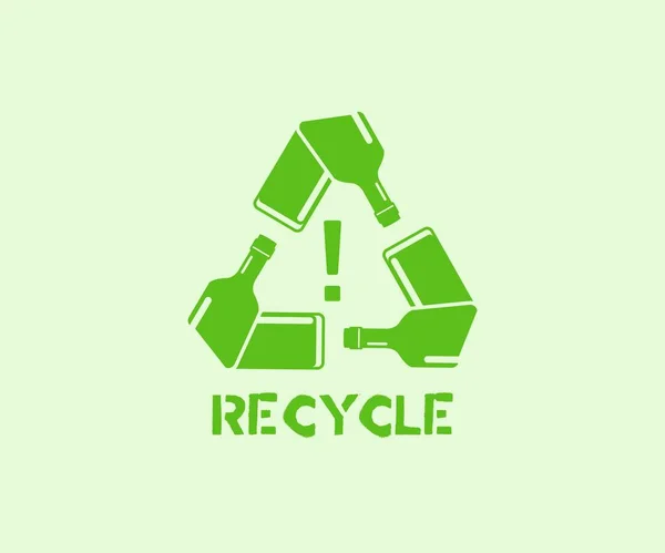 Zielony Recykling Butelka Ikona Symbol Wektor Ilustracji Znak Edytowalny — Wektor stockowy