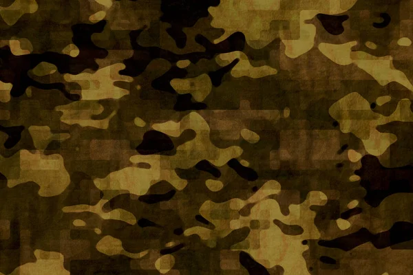 Yellow Desert Sand Army Camouflage Tarp Canvas Texture — Stock Photo, Image