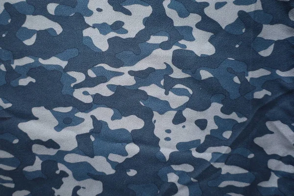 Blue Arctic Navy Military Camouflage Fabric Texture — Stock fotografie