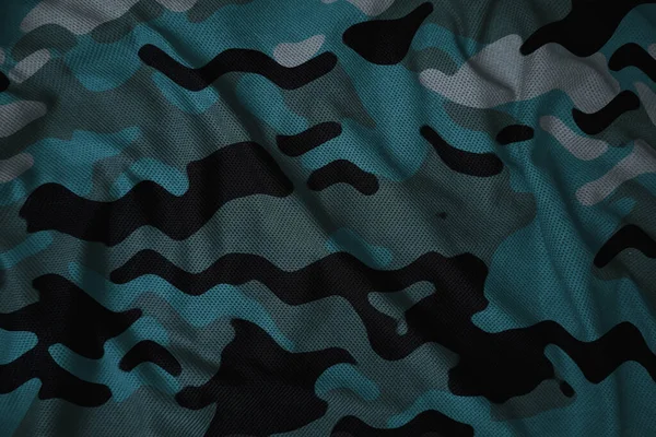 Blue Arctic Navy Military Camouflage Fabric Texture — Stock Photo, Image