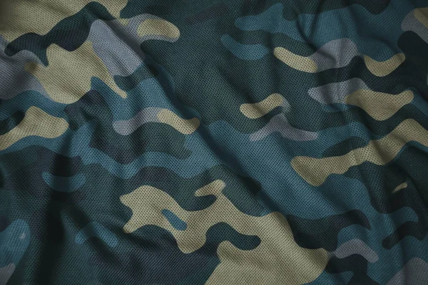 Blue Arctic Navy Military Camouflage Fabric Texture — Zdjęcie stockowe