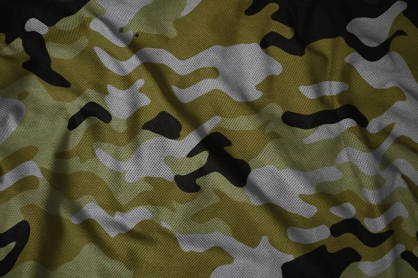 Army Camouflage Synthetic Fabric Texture Yellow — Stockfoto