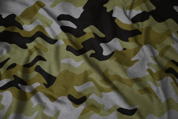 Army Camouflage Synthetic Fabric Texture Yellow — Stok fotoğraf