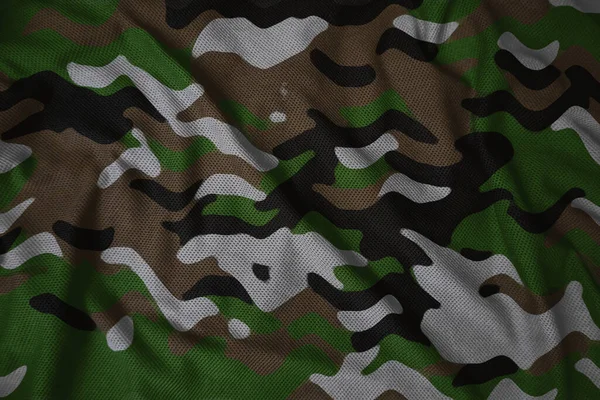 Woodland Army Camouflage Synthetic Fabric Texture — Stockfoto