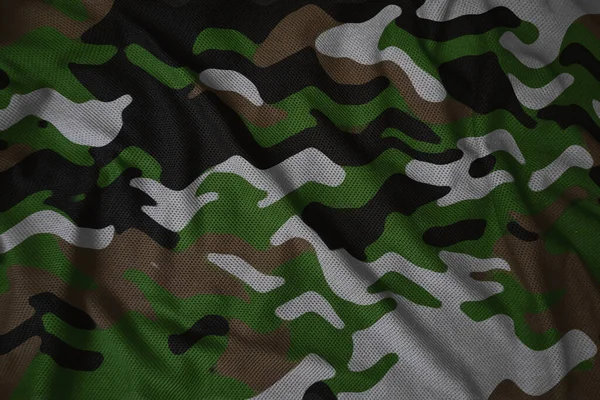 Woodland Army Camouflage Synthetic Fabric Texture – stockfoto