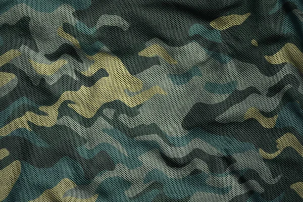 Military Camouflage Jersey Fabric Texture — Stock Photo, Image