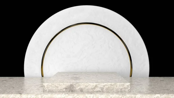 Soyut Sergi Salonu Lüks Bir Şekilde Hazırlanmış Gerçekçi Beyaz Mermer — Stok fotoğraf