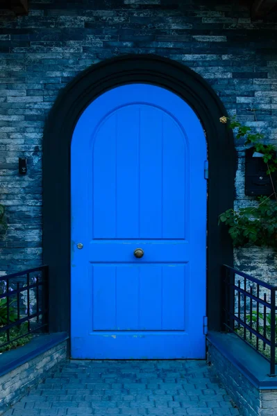 Magic blue door made of wood. Background picture. High quality photo
