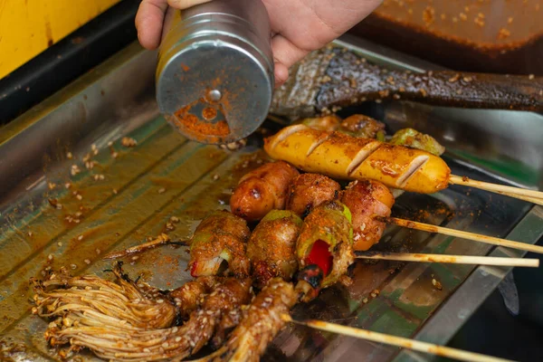 Grilled food is a popular food that people eat and it's easy to buy and eat