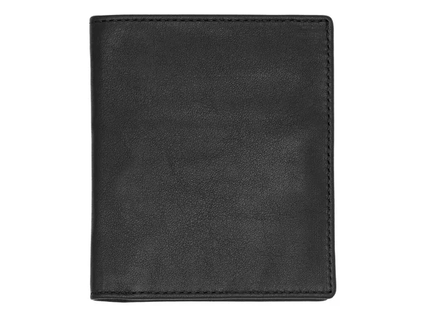 Закрытый Кожаный Бумажник Черного Человека Изолированном Белом Фоне — стоковое фото