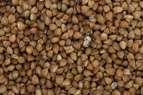 High angle full-frame photo of wholegrain buckwheat grains making pattern for background, wallpaper