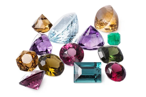 Handful Natural Shining Jewels Perfect Luxury Gems — 스톡 사진